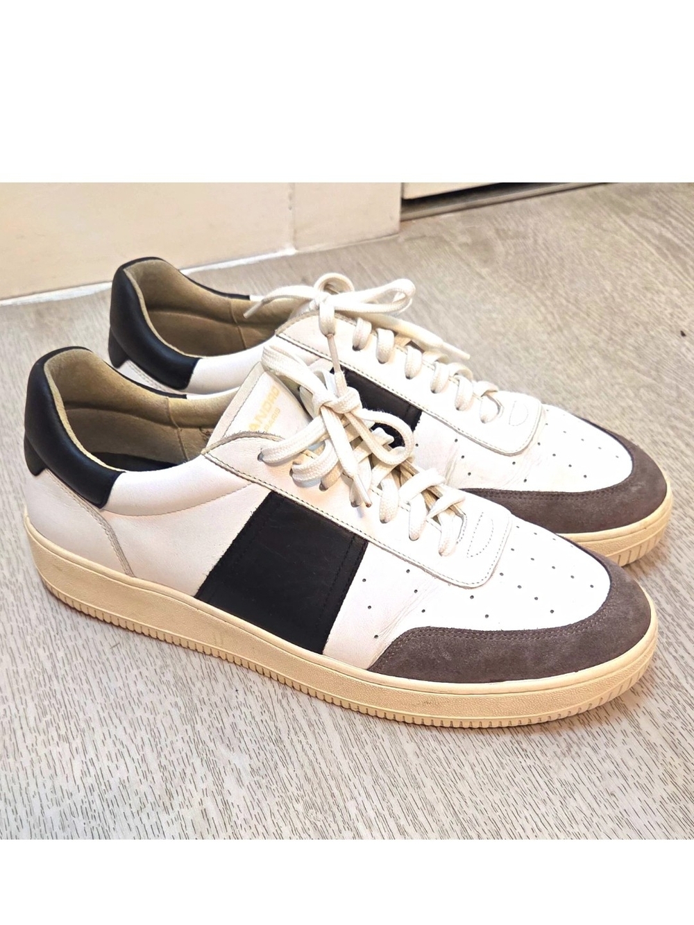 Sandro White and Black Low-Top Sneakers